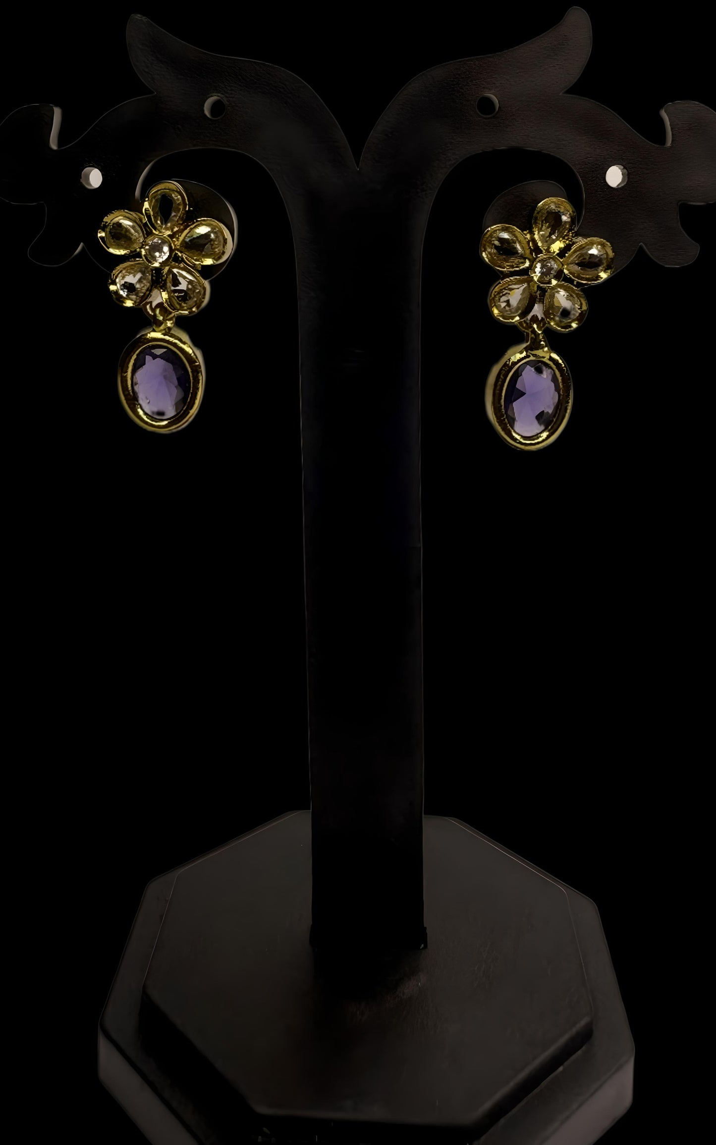 Dual-Layer Floral Pendant Necklace Set with Earrings | DJ_003
