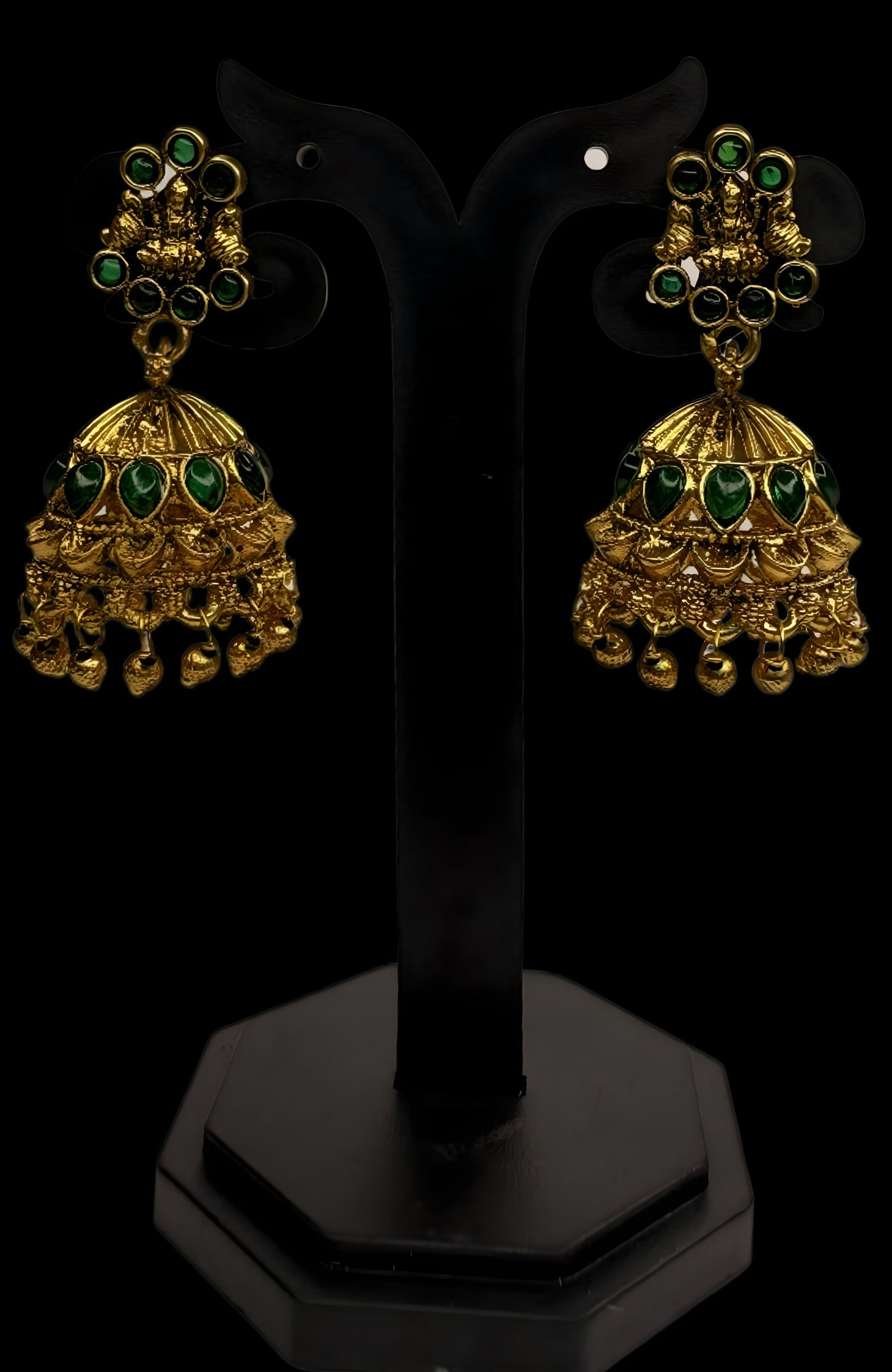 Antique Temple Jewellery Pearl Haram with Lakshmi Pendant & Jhumkas – Bridal Necklace Set (Code - DJ_010)