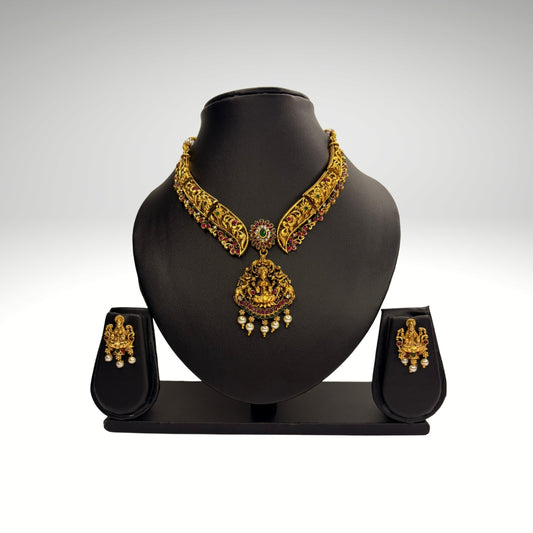 Premium Temple Necklace – Lakshmi Design | DJ_001